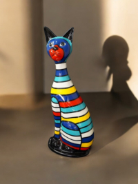 Bunte Katze Haus Wohnzimmer Schlafzimmer Terrasse und Garten Dekoration bei Shop.garten-fantasy.de