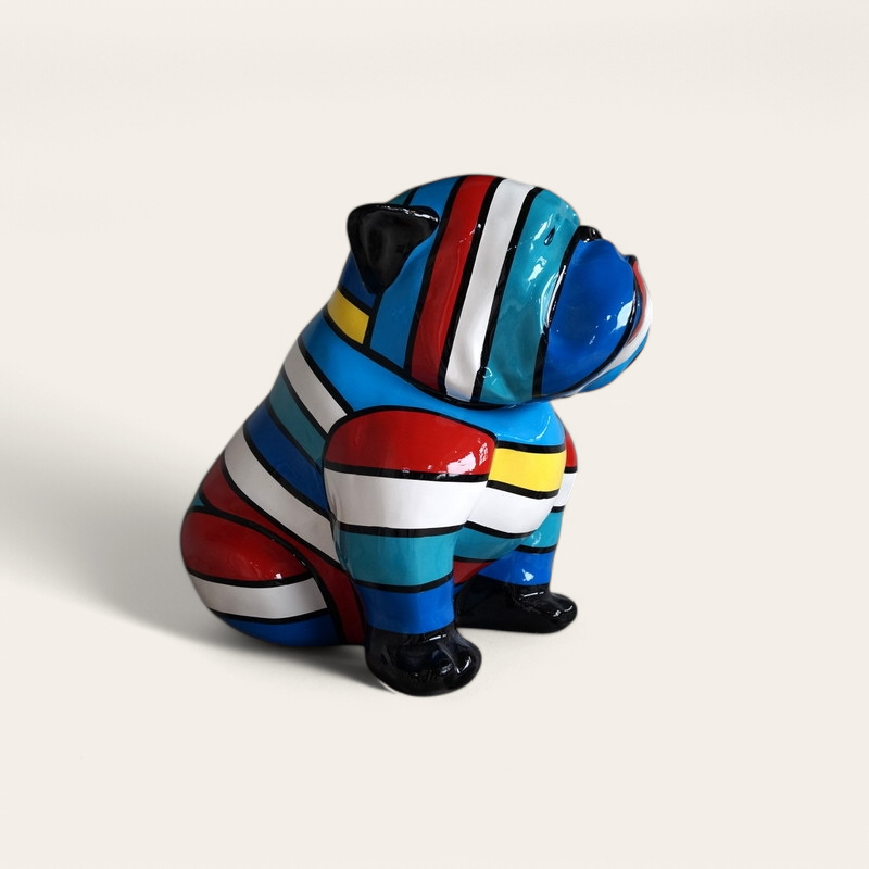 Englische Bulldogge Design 1 Bunte Bulldogge deko Figur bei shop.garten-fantasy.de