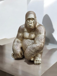 Goldene Gorilla Große Tierische Deko Design schöne Dekoration einzigartig bei shop.garten-fantasy.de