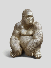 Deko Figur Goldener Gorilla echte Designer deoration bei garten-fantasy