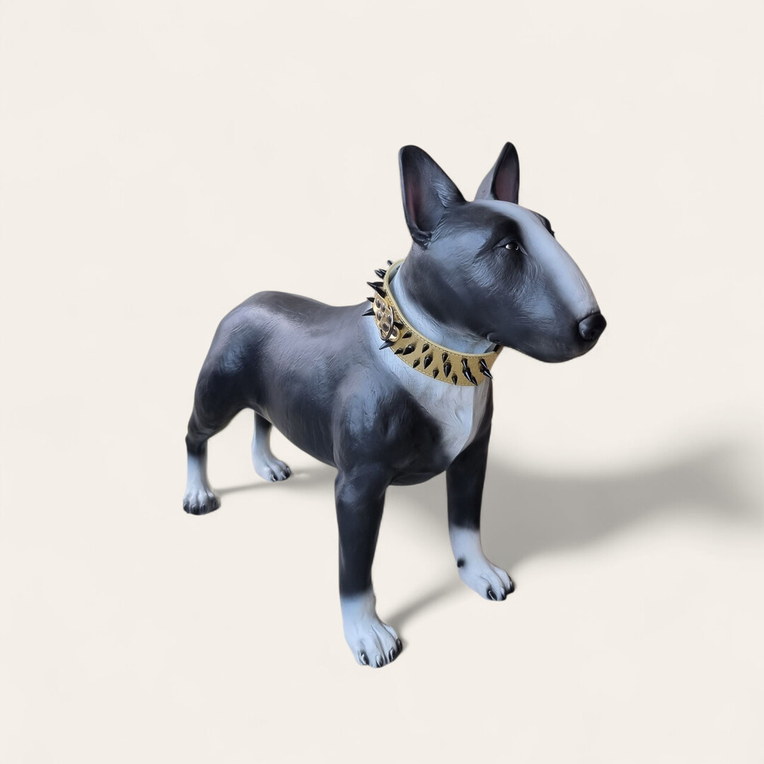 Realistische Figur "Bullterrier Pitbull" 80 cm in Lebensgröße – Harz, farbig, für Garten/Innenbereich 1 Realistische Figur Bullterrier Pitbull dekoration figur bei shop.garten-fantasy.de