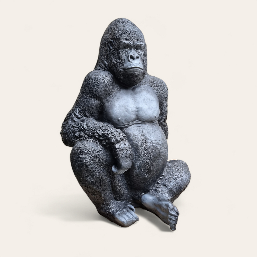 Gorilla Affe sitzend-Tierische Lebensgroße Dekoration 1 Lebensgroße Gorillas bei shop.garten-fantasy.de