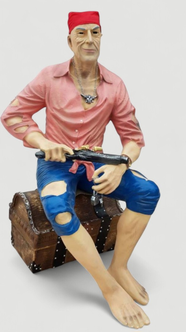 werbe Dekoration Lebensgroßer Pirat bei Garten-Fantasy