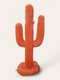 Designer Skulptur Kaktus Orange 185 cm - Wetterbeständige Gartendeko
