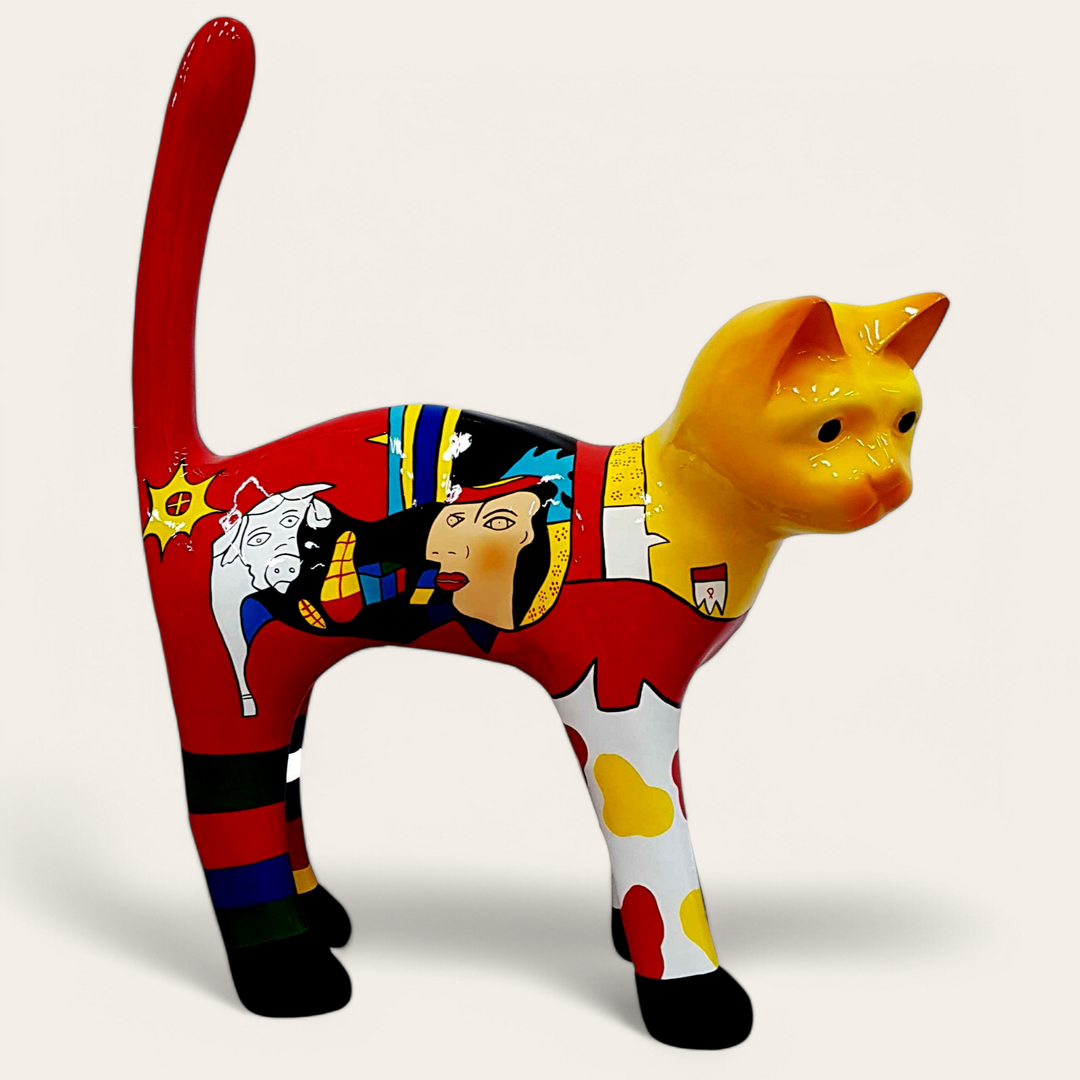Katze stehend Design bunt bemalt bis 110 cm Erhältlich 1 Sehr Schöne Katze Design Bunt Handbemalt und Groß-shop.garten-fantasy.de