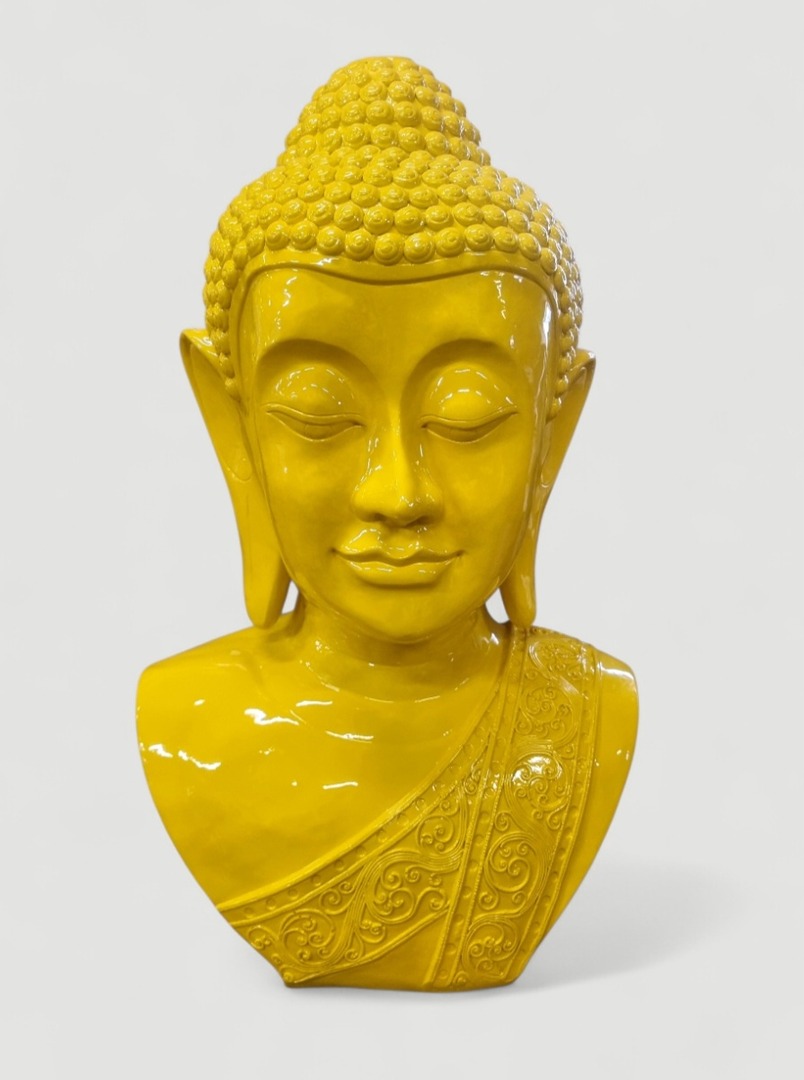 Gelbe Buddha Büste Statue für Meditation und Zen-Dekor