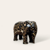 Elefant schwarz-gold Design Gartenfigur: Dekorativer Elefant mit goldenem Muster