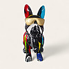 Französische Bulldogge mit brille bund bi 120 cm bei shop.garten-fantasy.de