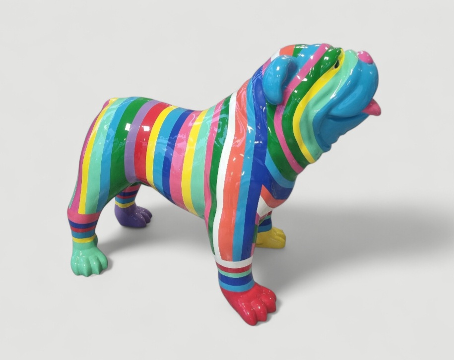 Englische Bullgogge Lebensgroße Deko Figur Englische Bulldogge Handbemalt bei Garten-Fantasy