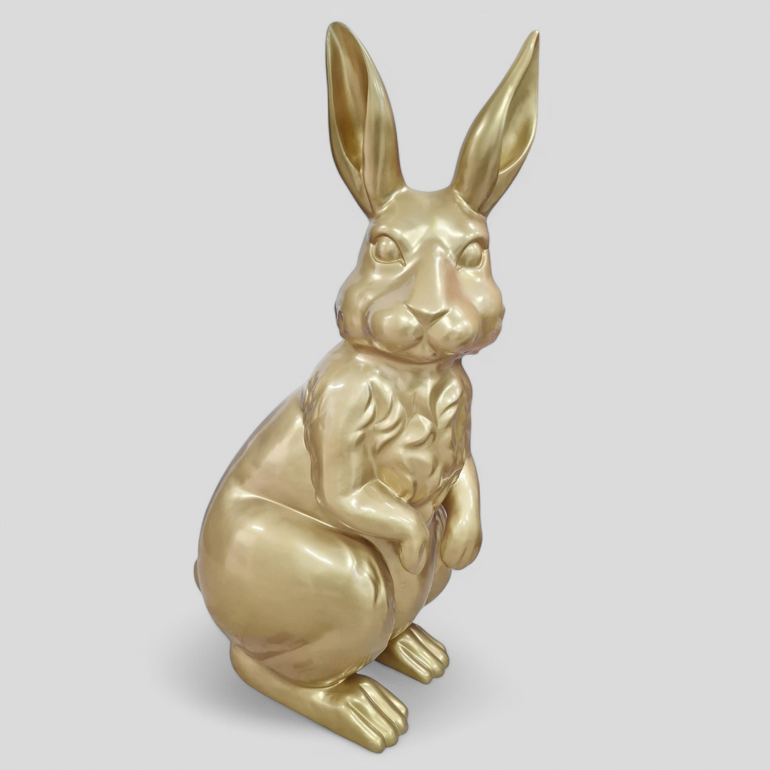 Hase Osterhase hockend Goldene Hase Bis 220 cm Erhältlich 1 Goldene Osterhase Deko Figur bei Garten-Fantasy