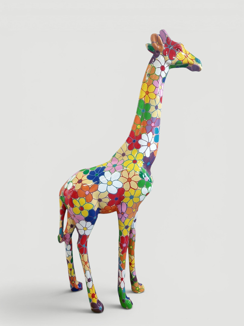 Handbemalte Designer Giraffe Skulptur 205 cm