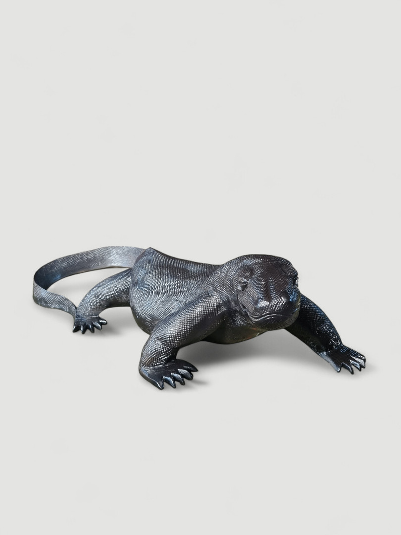 Lebensgroße Waran-Figur, Varanus-Deko, 100 cm groß, beeindruckende Reptiliendekoration