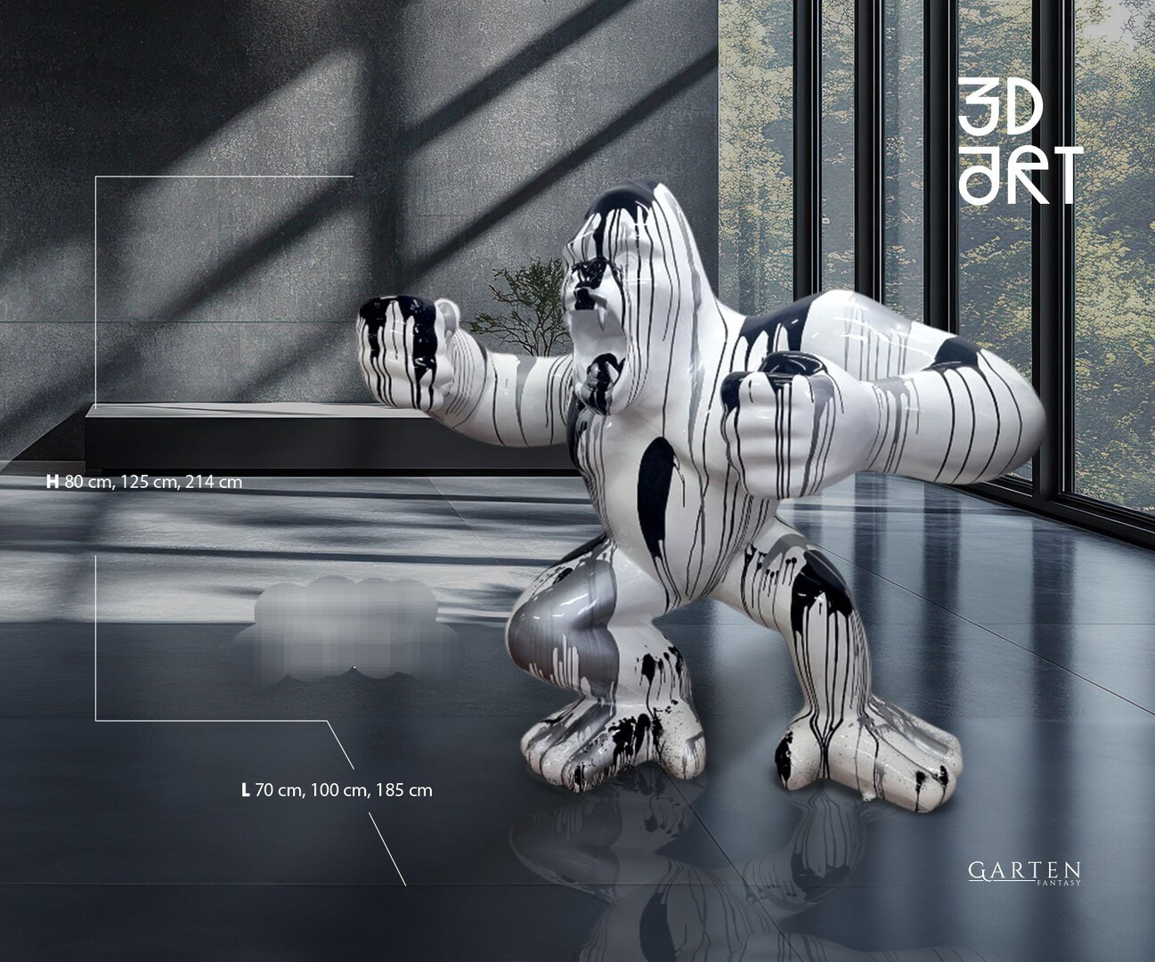 Gorilla Bunte Große Gorilla king kong bei shop.garten-fantasy.de