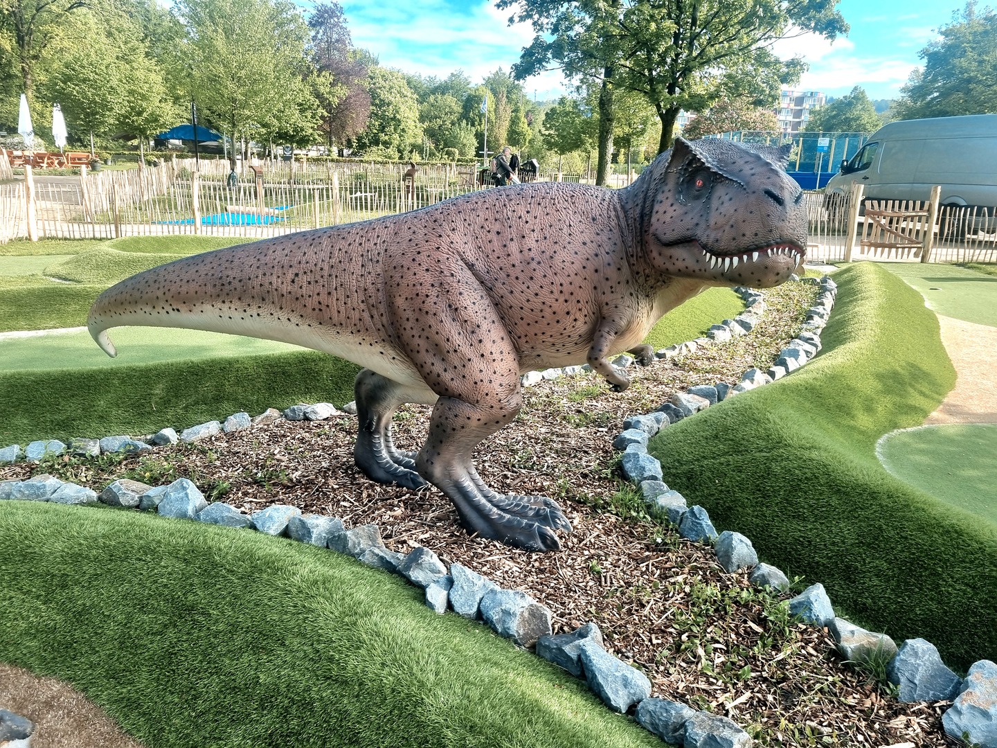T-Rex Dinosaurier Lebensgroßer Tyrannosaurus Rex Dinosaurier, 350 cm groß, detailgetreue Nachbildung für Garten oder Park