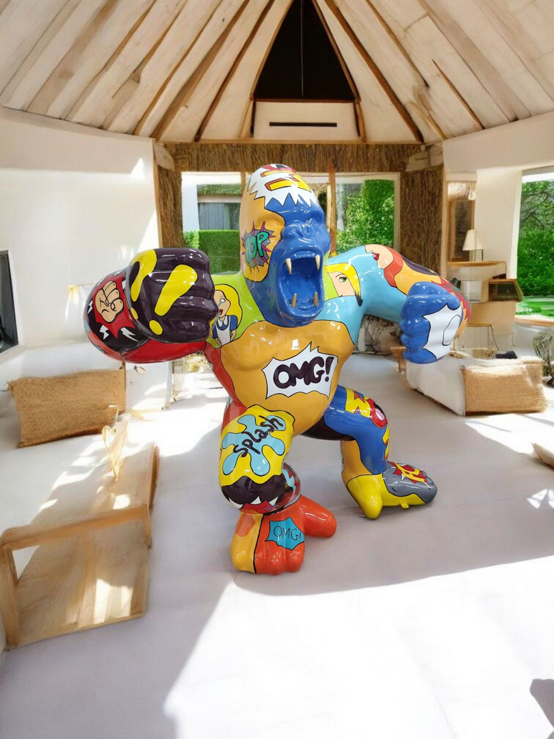 Gorilla 180 cm Große Deko Gorilla Pop-Art bei shop.garten-fantasy.de