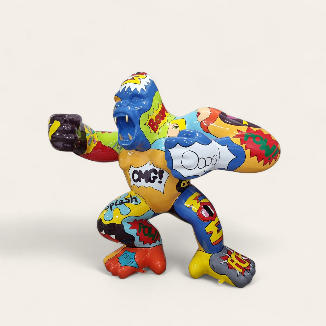 Pop-Art Gorilla Designer Deko Skulptur Lebensgroß bis 1.85 m erhältlich 1 Pop-Art Gorilla handbemalte Modernes dekoration figu