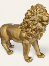 Goldene Löwenstatue, dekoratives Objekt