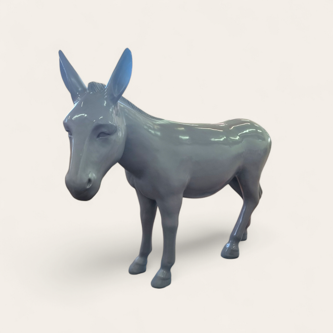 Esel Lebensgroß Tierische Skulpturen XXL Haus und Garten Dekoration 1 esel aus fiberglas grau deko figur lebensgroß garten-fantasy