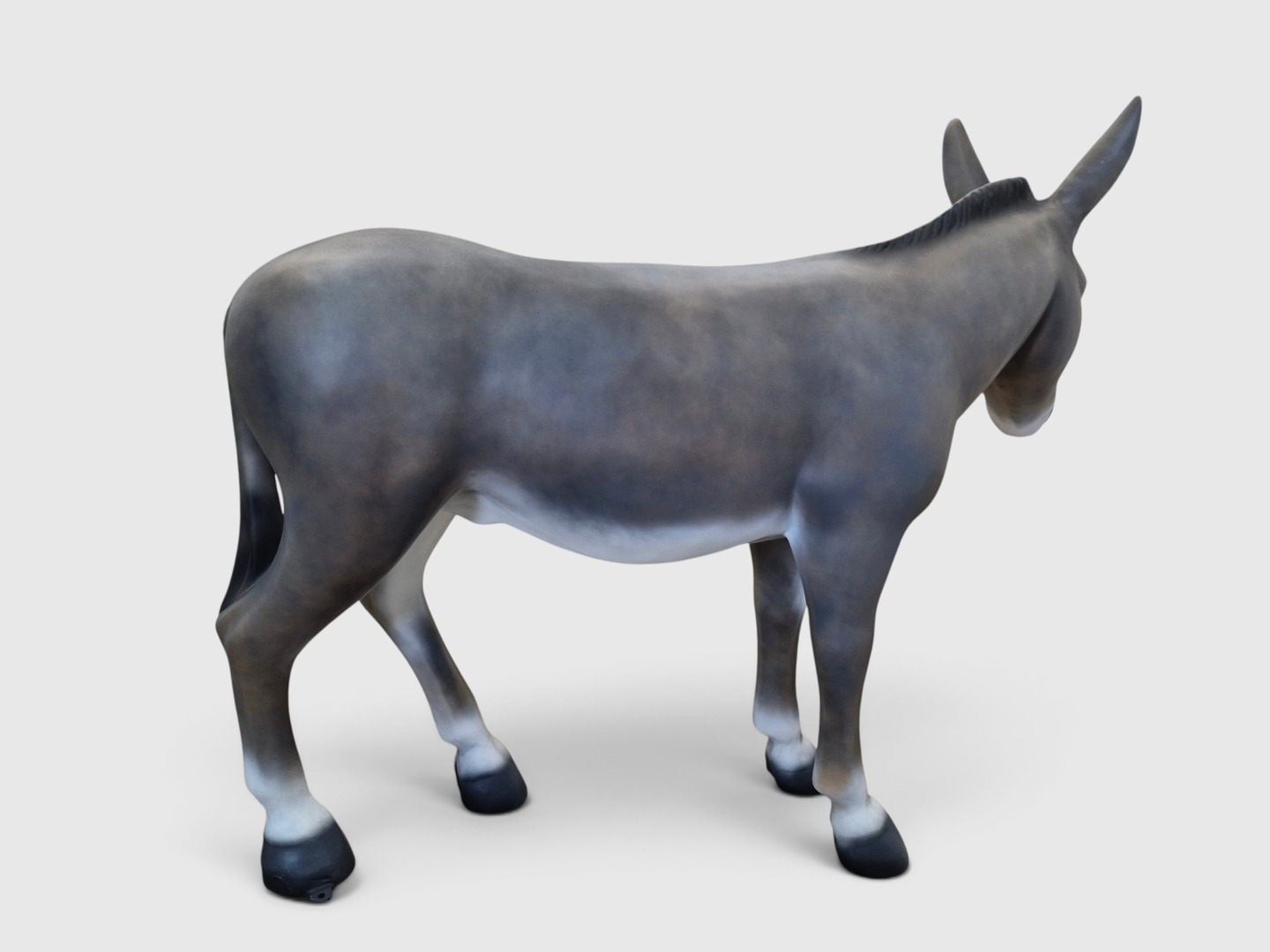 Esel little donkey asino Graue Esel-Gartenfigur, 147 cm hoch, aus wetterfestem Material.