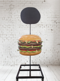 Doppel Cheeseburger Hamburger Aufsteller Figur: 160cm große Deko für Restaurants
