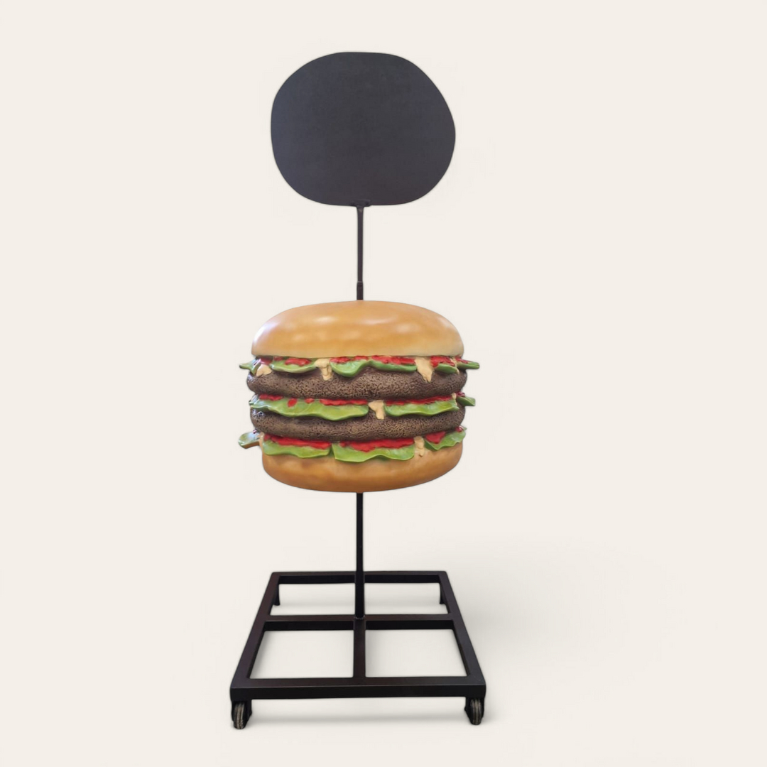 Doppel Cheeseburger Hamburger Aufsteller Figur für Restaurant 160cm Groß 1 shop.garten-fantasy.de Skulptur Doppel Cheeseburger Hamburger Aufsteller Figur Statue Restaurant 160cm
