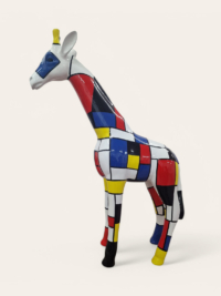 Design Giraffe Bunt stehend lackiert Deko Statue 115 cm