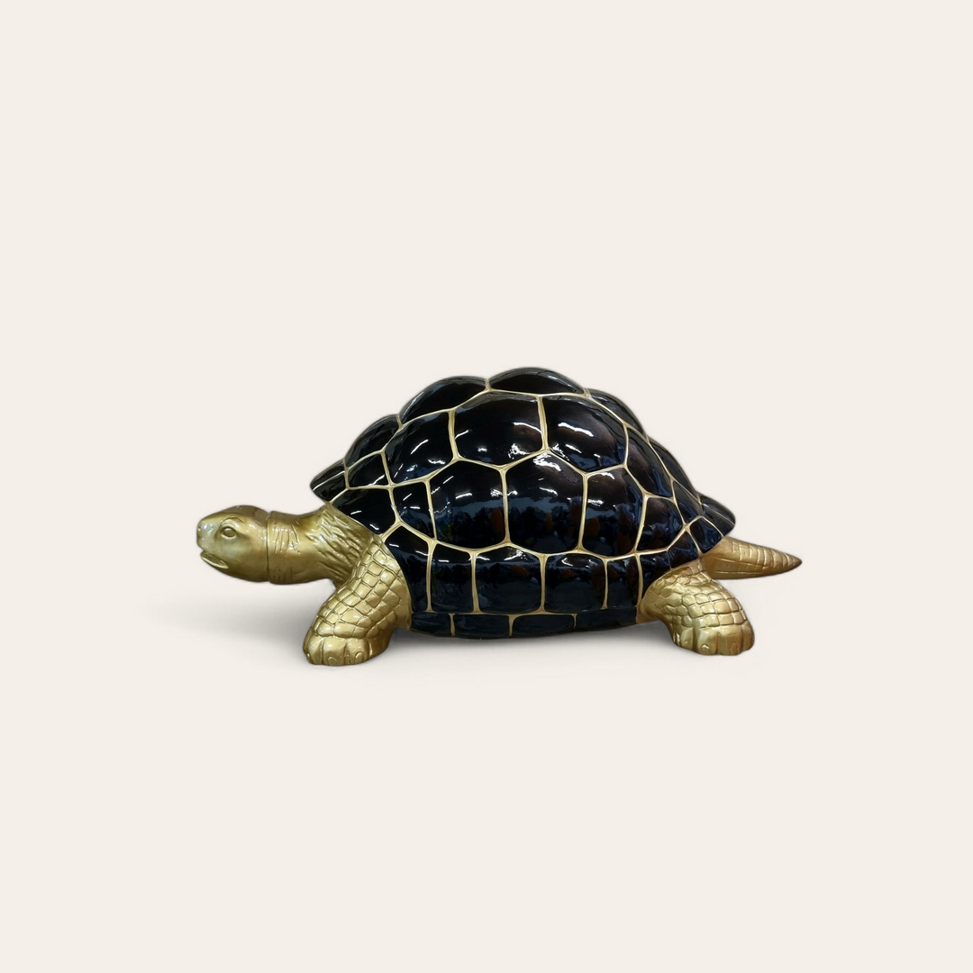 goldene Schildkröte 109 cm Groß XXL Haus und Garten Dekoration 109 cm Groß 1 schildkröte gold