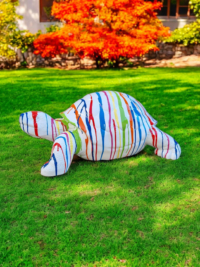 Schildkröte Tierische Große Garten Deko Figur XXL Lebensgroß 69 cm: Bunte Schildkröte als Garten Deko Figur.
