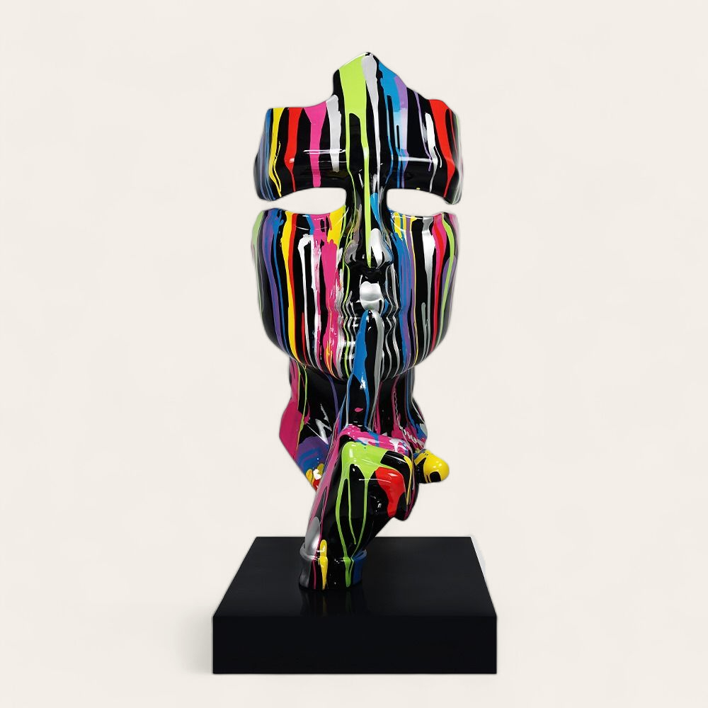 Art Deco Gesicht der Flüsterer Gartenfigur XXL Dekoration bis 180 cm Erhältlich 1 gesicht haus und gartenfigur