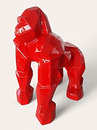 Rote Gorilla Polygonal bei Shop.garten-fantasy.de