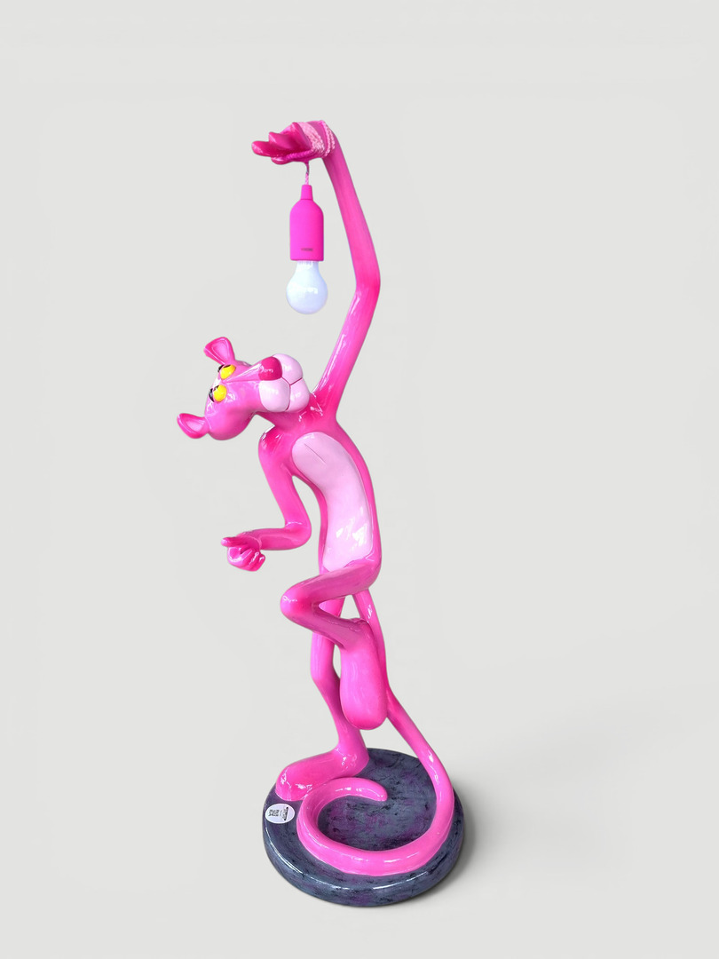 Pink Panther Pop-Art-Stehleuchte mit Glühbirne, 110 cm groß.
